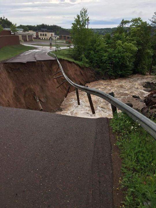 Flash floods wash away streets in Lake Linden, Michigan Lake-linden-flash-floods-1