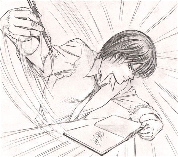 Comment dessiner Yagami Raito (de la srie Death Note) Dead