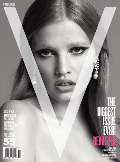 Những Siêu Mẫu Quốc Tế nổi tiếng. Tập 159: Susan Blakely. - Page 6 V-magazine-55-fall-2008-lara-stone-cover