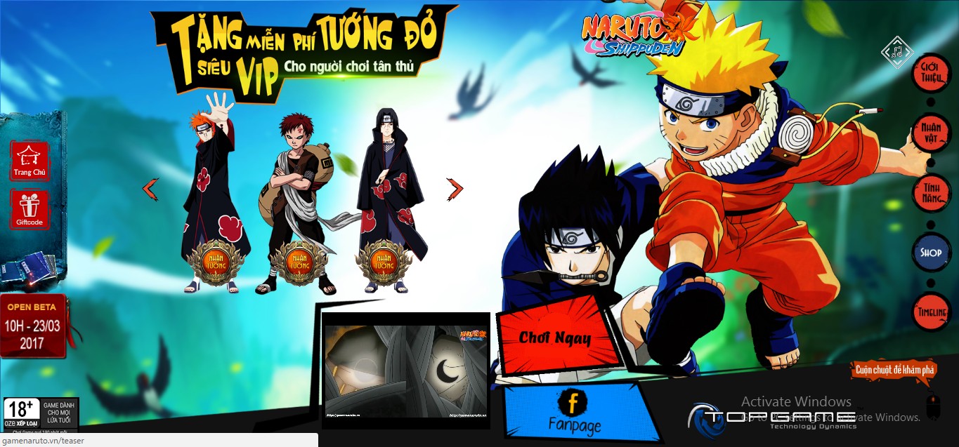 [Võ Lâm] Webgame Naruto tặng tướng đỏ hấp dẫn nhất Naru