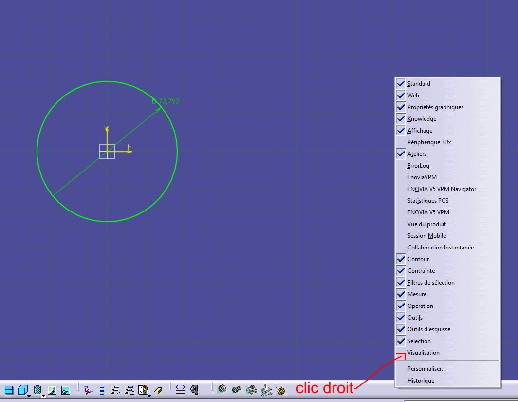 Mettre l'esquisse en vert Catia-011