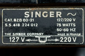 MOTEUR SINGER 110/220 VOLTS 15b3_6