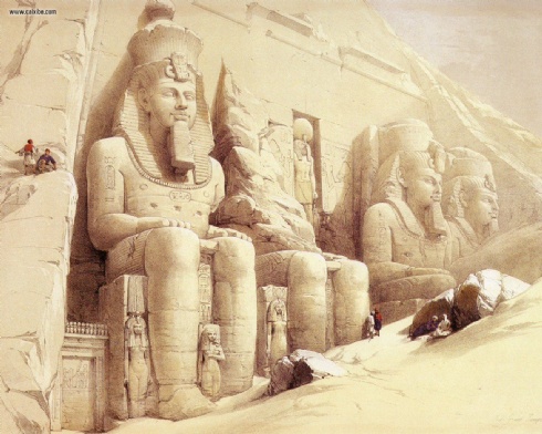 El  Egipto antiguo a través de diversos relatos David-roberts--the-great-temple-of-abu-simbel_20834