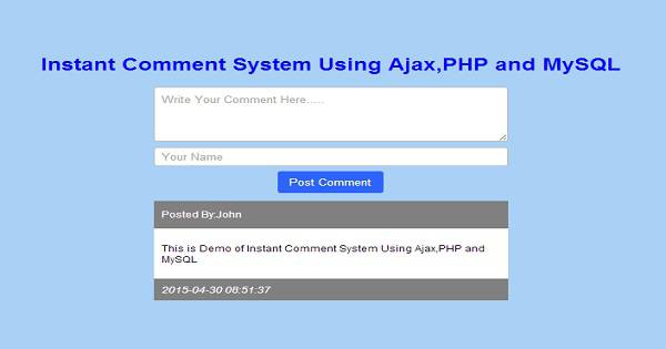 Create A Simple Instant Comment System Using Ajax. Comment_system