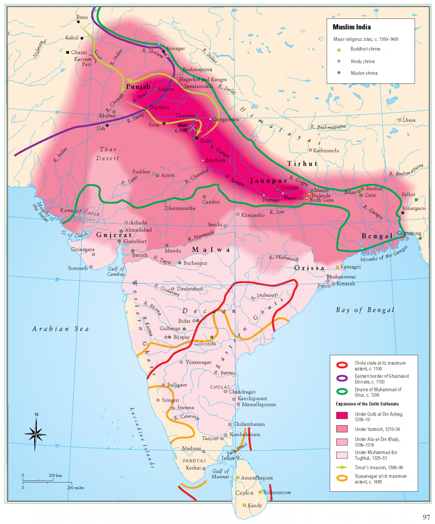Haritalı İslam Tarihi Kronolojisi 13-Musluman-Hindistan-851x1024