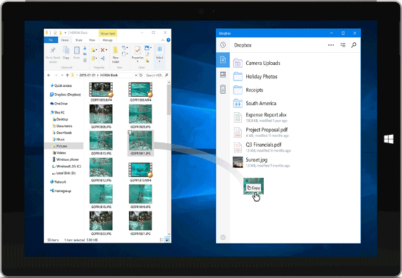 Dropbox For Windows 10: Με αναγνώριση προσώπου και ίριδας Windows-10-drag-and-drop-570