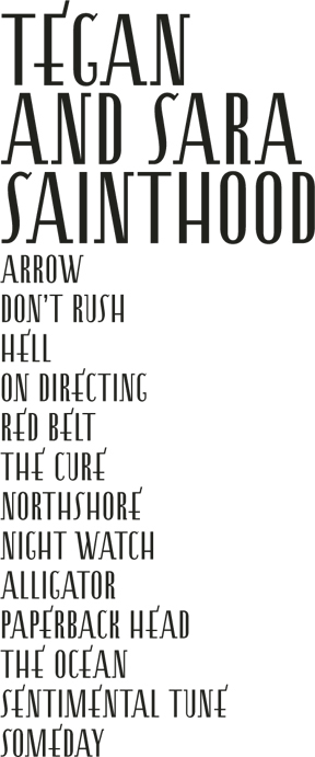 Tegan and Sara "Sainthood" - nowy album 27 października Sainthoodtracklist