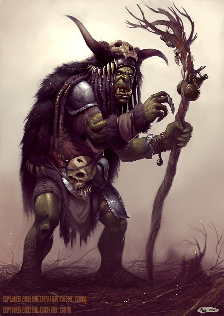 Ảnh Warcraft 3 :  Hero và lính đội Orc (thổ dân) Orc_shaman_by_spinebender-d4xf9ee