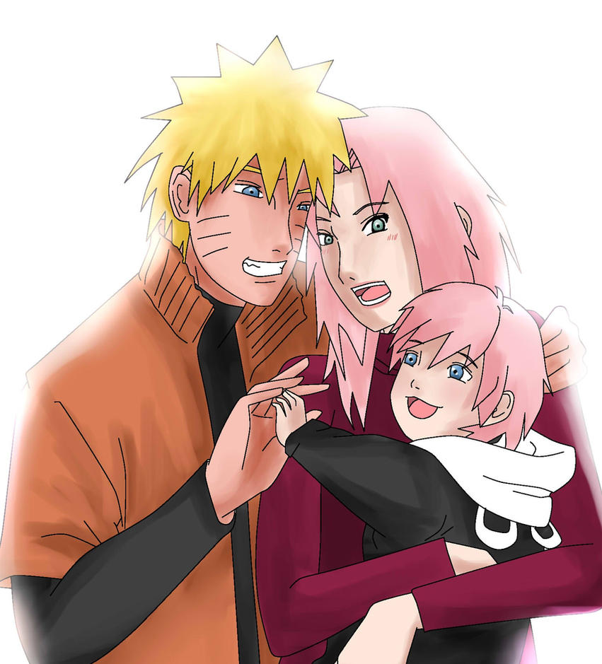Naruto y Sakura de adultos. Family_portrait_by_chiyuu_kun-d5pol6b