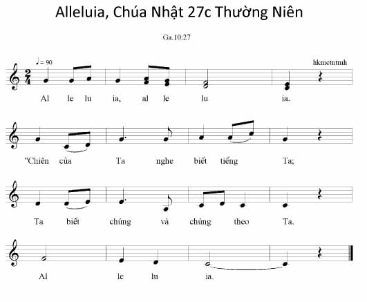  Bài hát THÁNH VINH-ĐÁP CA Chúa nhật 27 TN C  Qn27c_alleluia