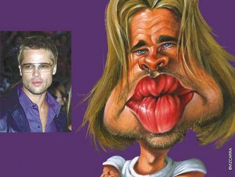 روائع الرسم الكريكاتير مشاهير العالم Caricature Brad-pitt-caricature