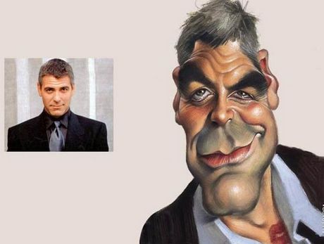 روائع الرسم الكريكاتير مشاهير العالم Caricature George-clooney-caricature