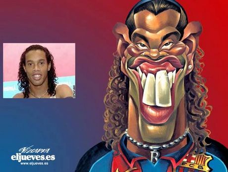 روائع الرسم الكريكاتير مشاهير العالم Caricature Ronaldinho-caricature