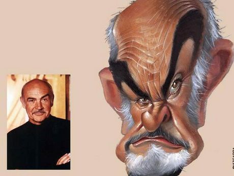 روائع الرسم الكريكاتير مشاهير العالم Caricature Sean-connery-caricature