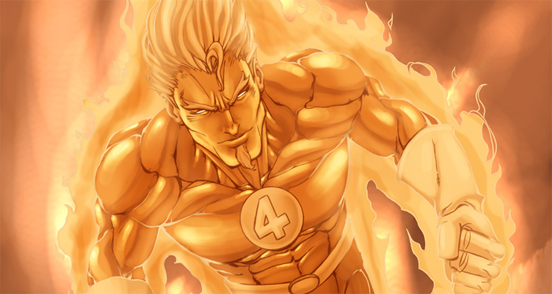 -Los mejores artes de superhroes- Human-torch-by-erikvonlehmann