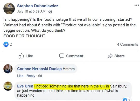 ALERT !!! Walmart. They have bare spots all over the shelves. Lots of them. Limited choices on random other non food items too.EDIT=SEE! Food-Shortage-5-540x389