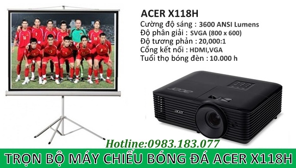 Thiết bị nghe nhìn: Bộ máy chiếu giá rẻ xem World Cup 2018 Combo-may-chieu-bong-da-acer-x118h