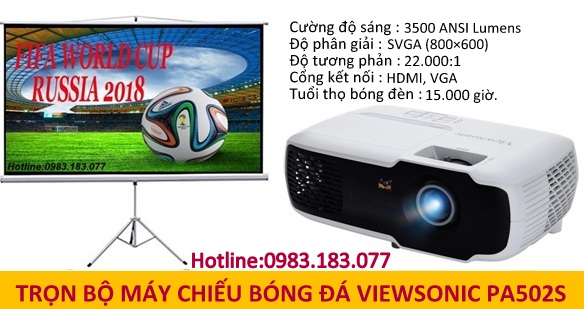 Thiết bị nghe nhìn: Bộ máy chiếu giá rẻ xem World Cup 2018 Combo-may-chieu-bong-da-viewsonic-pa502s