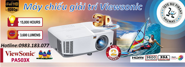 Thiết bị nghe nhìn: Máy chiếu giải trí Viewsonic PA503X độ sáng cao May-chieu-giai-tri-viewsonic-sieu-net