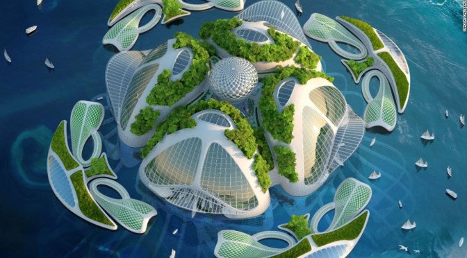 This Architect Designed A Self-Sustaining Underwater Eco-Village Floating-672x372