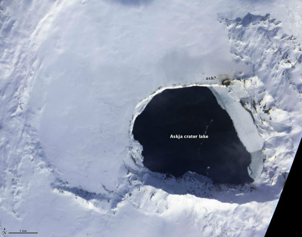 Inexplicable derretimiento del hielo en el crater del Lago Askja en Islandia Askja_March23