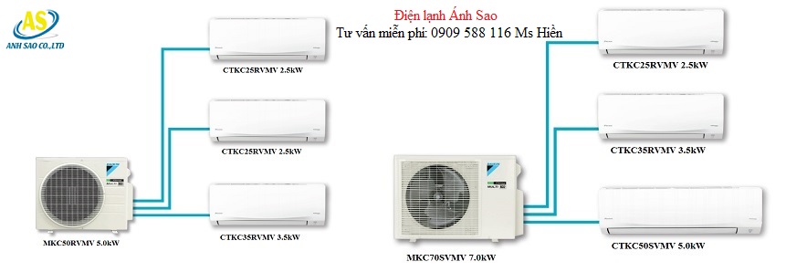 Điều hòa Multi-S Daikin - Chuyên dùng cho căn hộ có phòng khách,nhà bếp ăn thông hình chữ L 31231231(3)