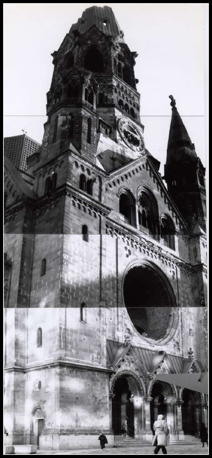 Panoramique plat vertical (argentique) Eglise-souvenir-netb