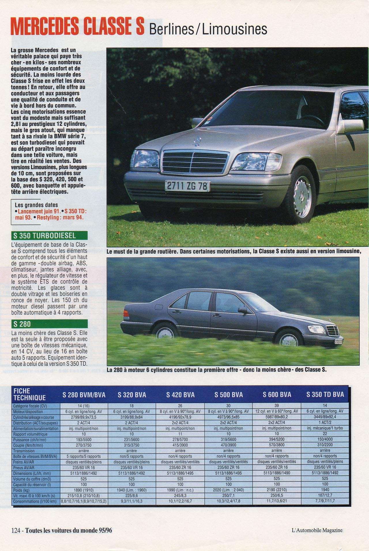 [Doc] Automobile Magazine 95/96 (W140) + (C140) Automag95-96p124_w140