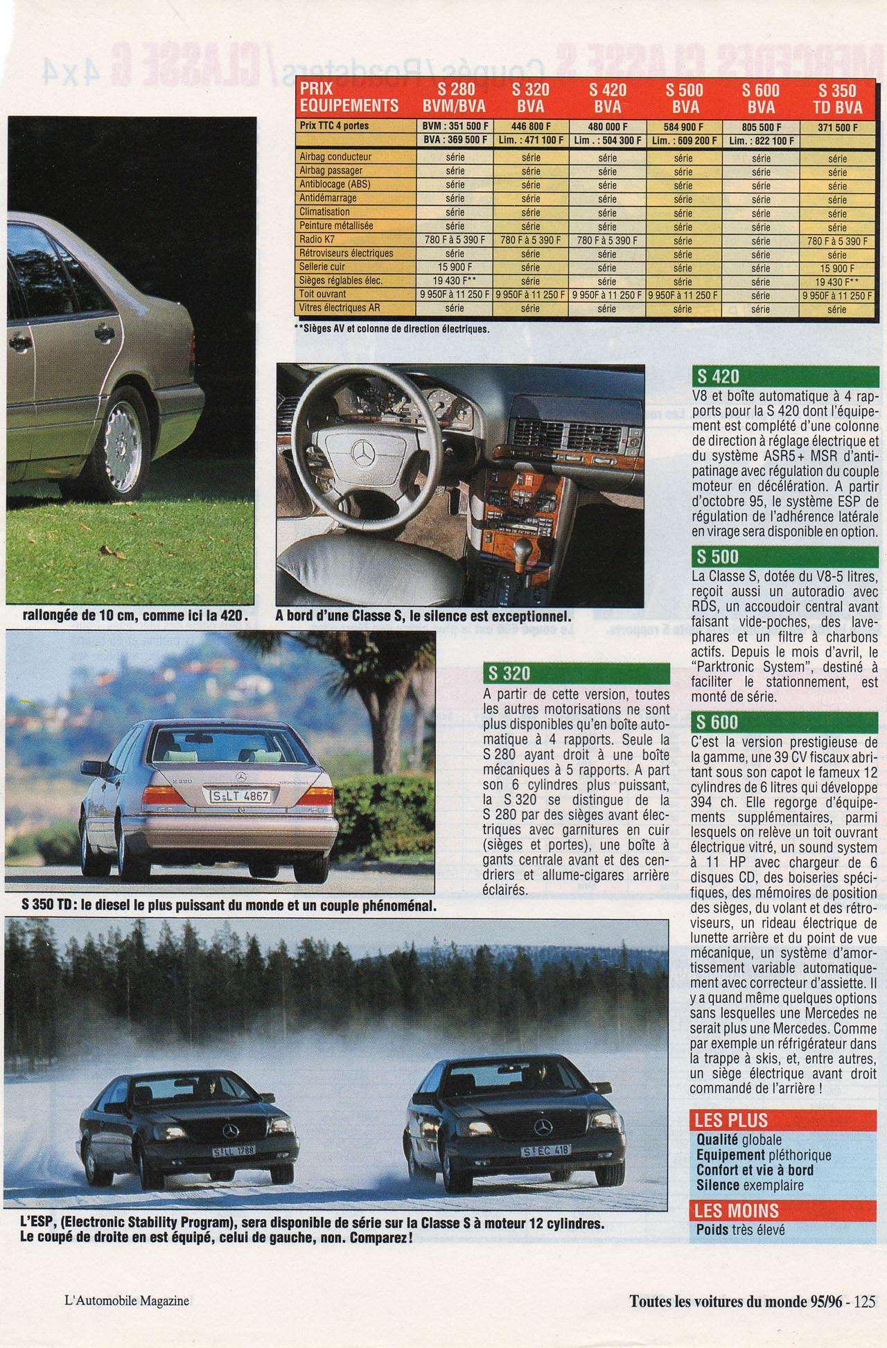 [Doc] Automobile Magazine 95/96 (W140) + (C140) Automag95-96p125_w140