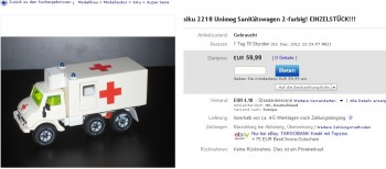 Mercedes  Unimog Sanitätswagen siku 2218 E45937223869128