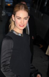 Lily James - 'Late Show with David Letterman' (arrival) 03/0 3b54bb396136712