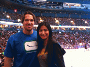 Tinsel Korey at the 'Canucks' game with Daniel Cudmore Eff10f79396013