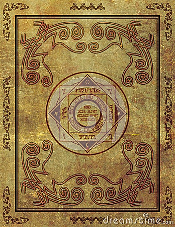 Entrenamiento de Tecnica: Parallel Heraldry Magical-mystic-sigil-symbol-design-old-paper-illustration-parchment-background-vertical-aspect-ratio-53400522