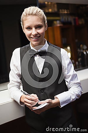 Bow Tie Images Pretty-waitress-taking-order-bar-46973804