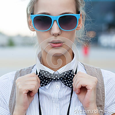 Bow Tie Images Trendy-girl-face-closeup-42749796