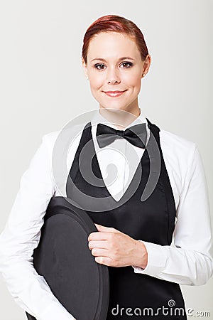 Bow Tie Images Waitress-empty-tray-28636101