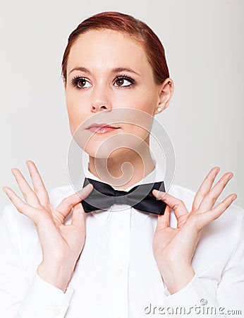 Bow Tie Images Woman-holding-bow-tie-28635850