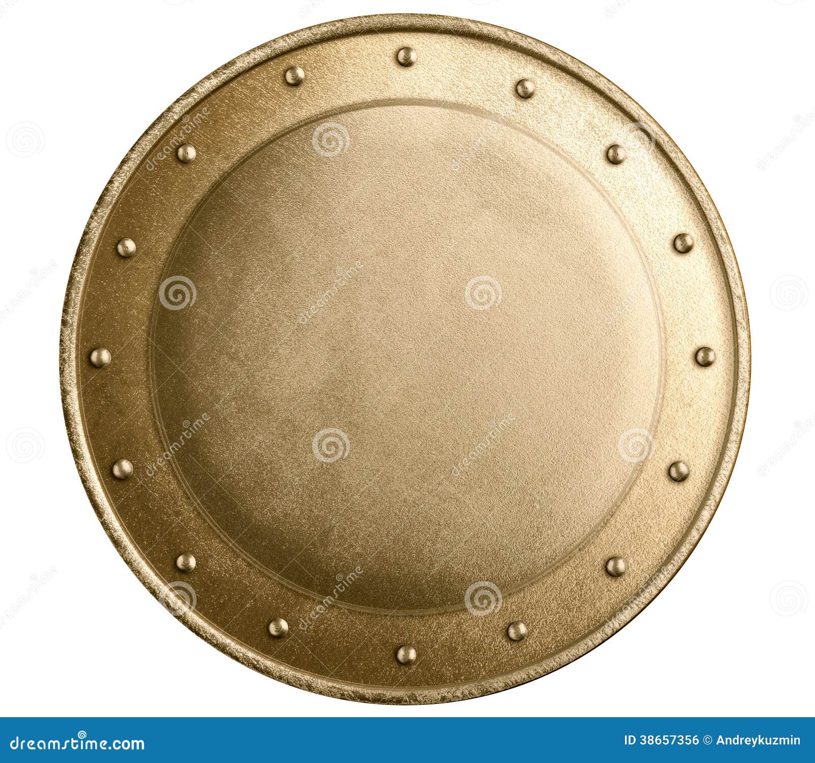 Tabla de Armaduras Escudo-medieval-del-metal-de-bronce-redondo-aislado-38657356