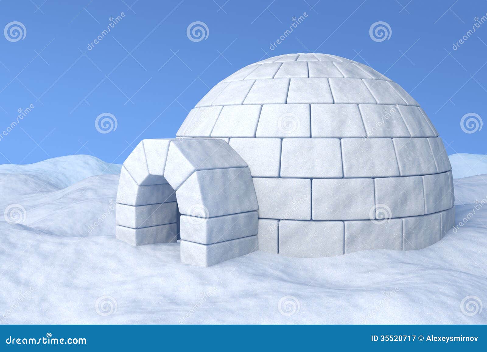 هذا الأوغلو كم كنت اشك في ميوله لبشار ونظام الشبيحة هنا .. واليوم تأكدت !!! Igloo-snow-icehouse-white-under-blue-sky-three-dimensional-illustration-35520717