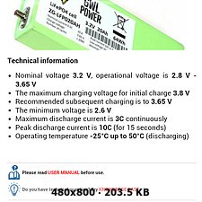 Celdas GWL/Power LiFePO4 High Power Cell (3.2V/20Ah) - Alu case, CE 8a5b674a0e66bd3242725bc40a4f37cao