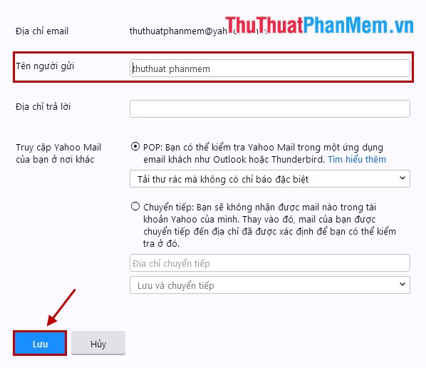 Đổi tên người dùng trong Gmail, Yahoo và Outlook Luu_091119