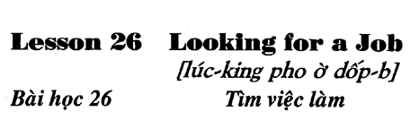 Lesson 26: Looking for a job - Tìm việc Làm 1_01