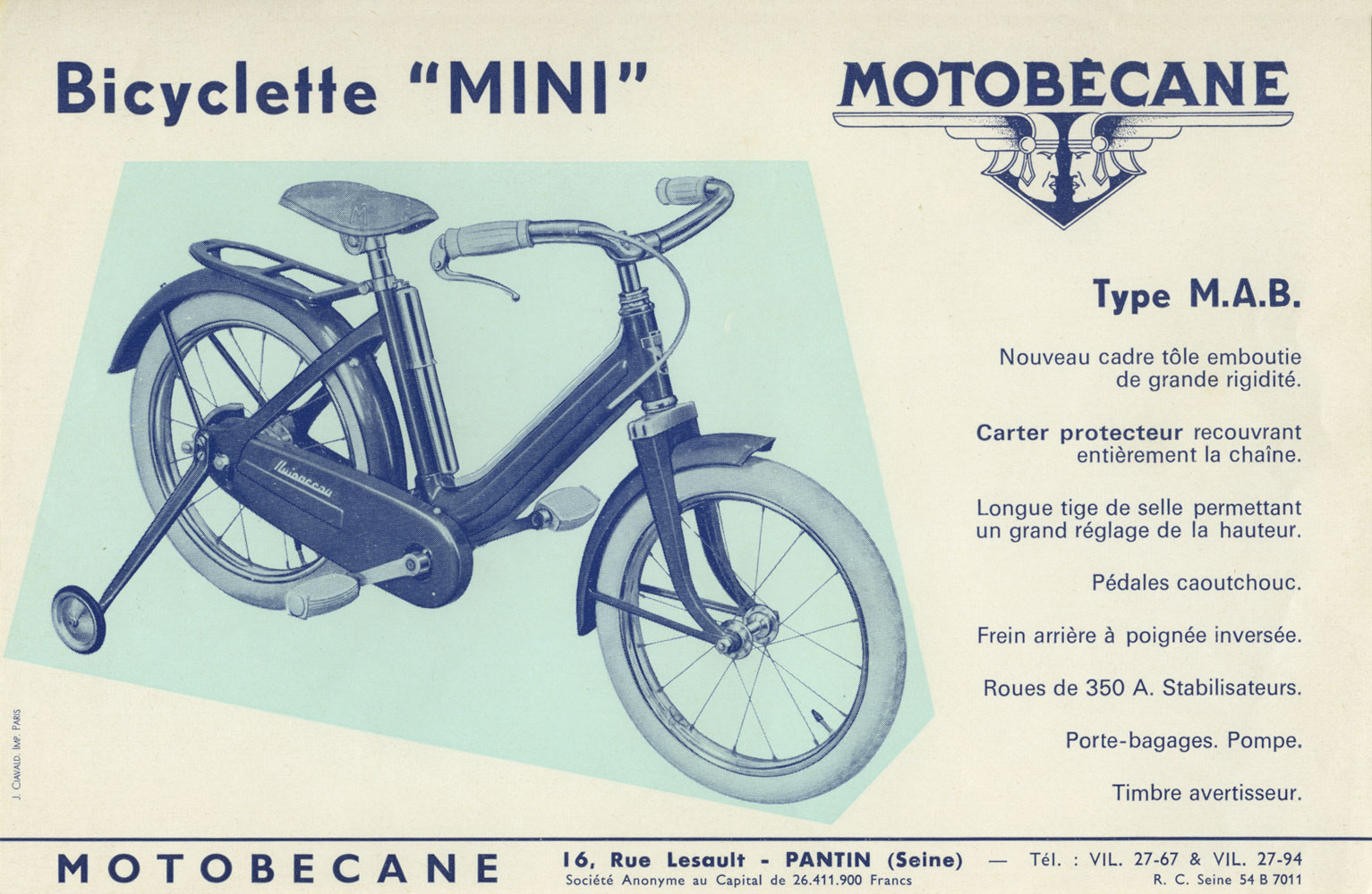 motoconfort - MOTOCONFORT  MAB 1965/66 Bicyclette-mini