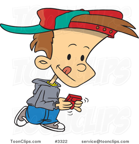 A combien nous arrêterons-nous ? - Page 16 Cartoon-boy-walking-and-playing-a-video-game-by-ron-leishman-3322