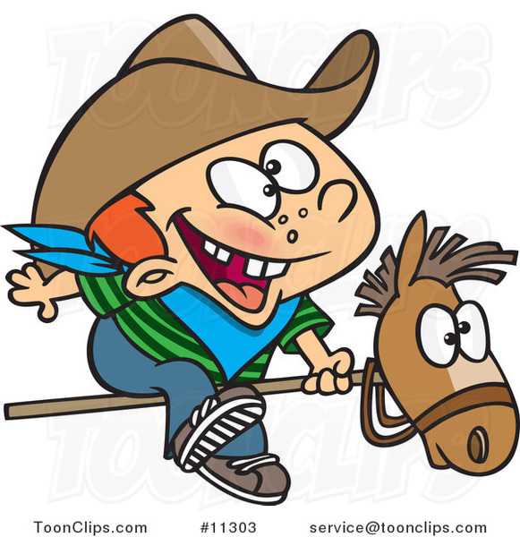 Images de nombres - Page 29 Cartoon-kid-cowboy-riding-a-stick-pony-by-ron-leishman-11303