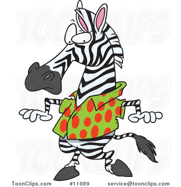 Images de nombres - Page 21 Cartoon-zebra-wearing-a-spotted-shirt-by-ron-leishman-11089