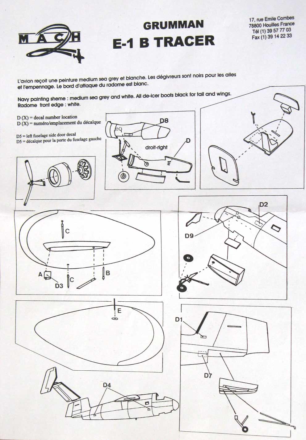 E-1B Tracer au 1:72  de MACH2 Notice