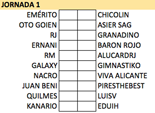 :: Pronósticos Jornada 1 (3-4 Octubre) :: J11D