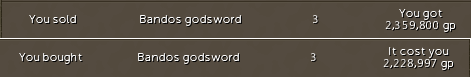 [MENTEE] Volney's Merchanting log  Bandosgodsword