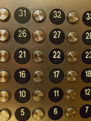 Claustrophobic (Zayn Malik). ElevatorButtonPanelCloseup